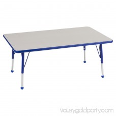 ECR4Kids 30 x 48 Rectangle Everyday T-Mold Adjustable Activity Table, Multiple Colors/Types 565360385